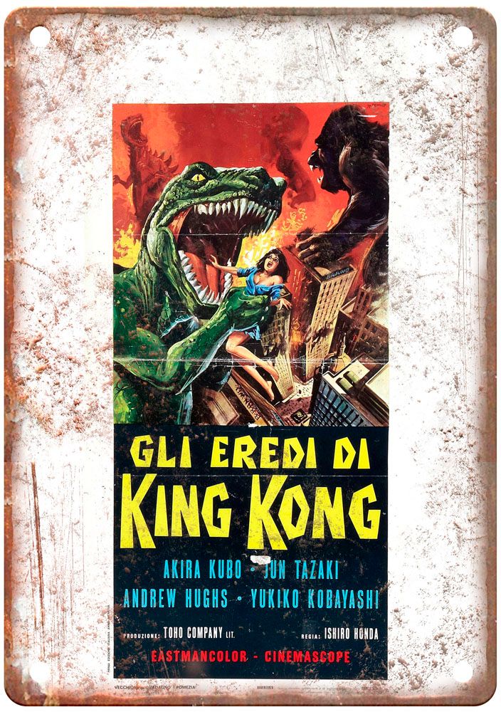 Destroy All Monsters 0 Vintage Movie Poster Old Retro Look Metal Sign