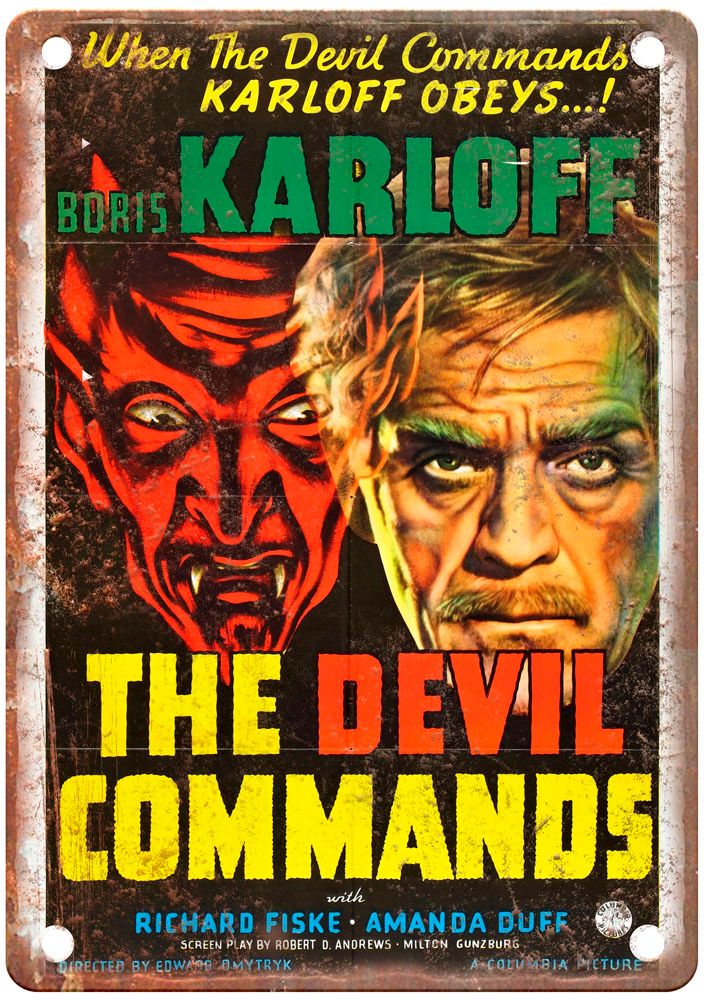 Devil Commands Vintage Movie Poster Old Retro Look Metal Sign