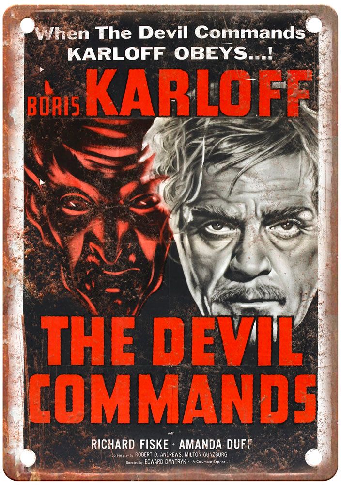 Devil Commands Vintage Movie Poster Old Retro Look Metal Sign