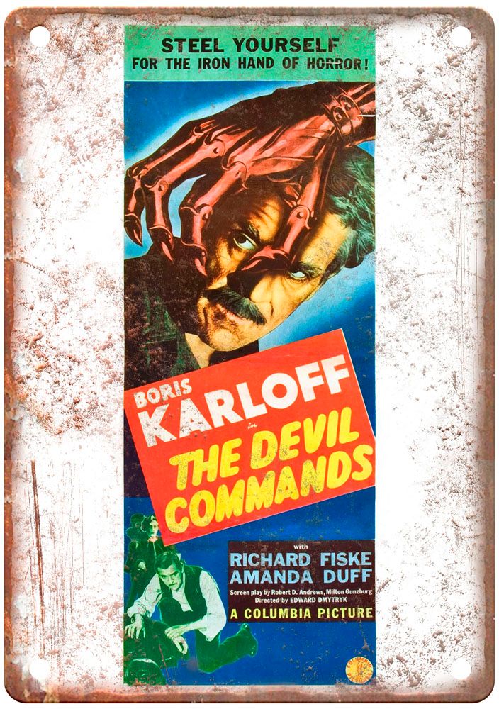 Devil Commands Vintage Movie Poster Old Retro Look Metal Sign