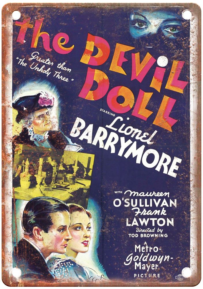 Devil Doll 1936 Vintage Movie Poster Old Retro Look Metal Sign