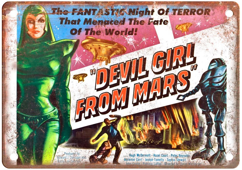 Devil Girl From Mars Vintage Movie Poster Old Retro Look Metal Sign