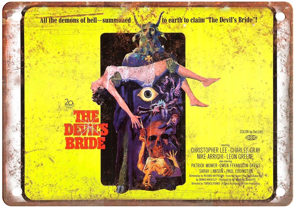 Devil Rides Out Vintage Movie Poster Old Retro Look Metal Sign