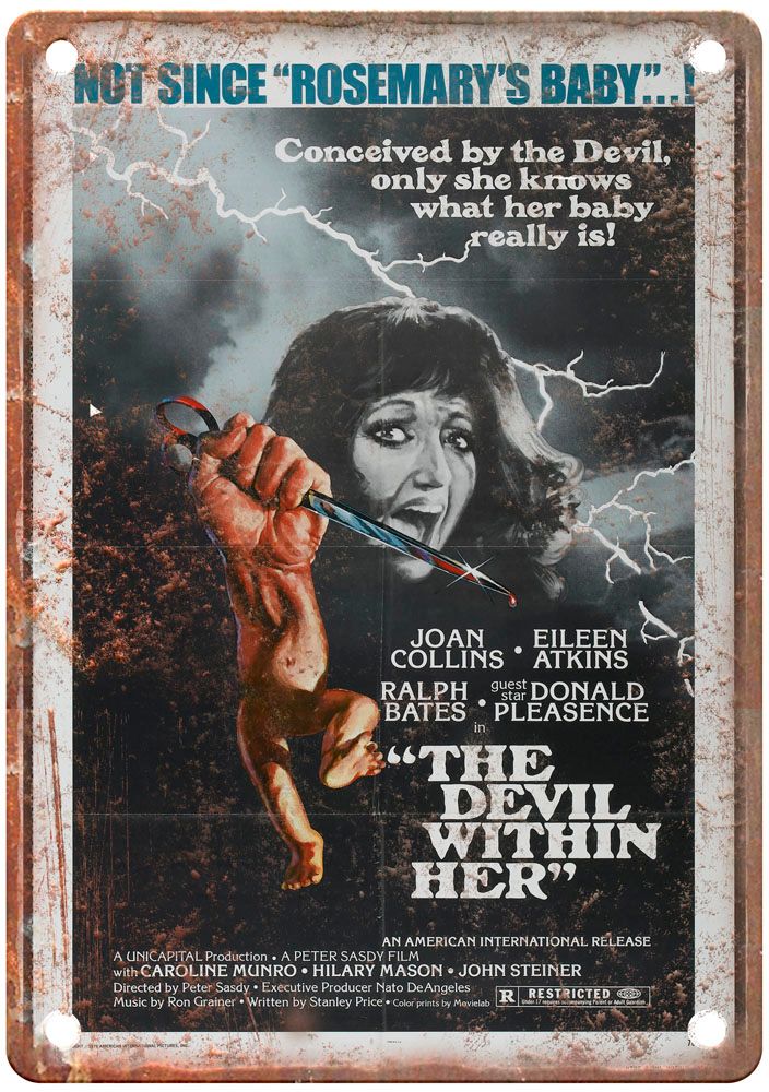 Devil Within Her Vintage Movie Poster Old Retro Look Metal Sign