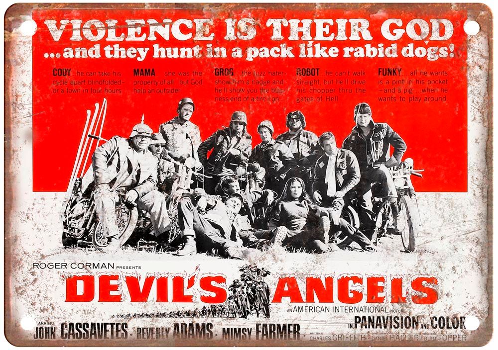 Devils Angels Vintage Movie Poster Old Retro Look Metal Sign