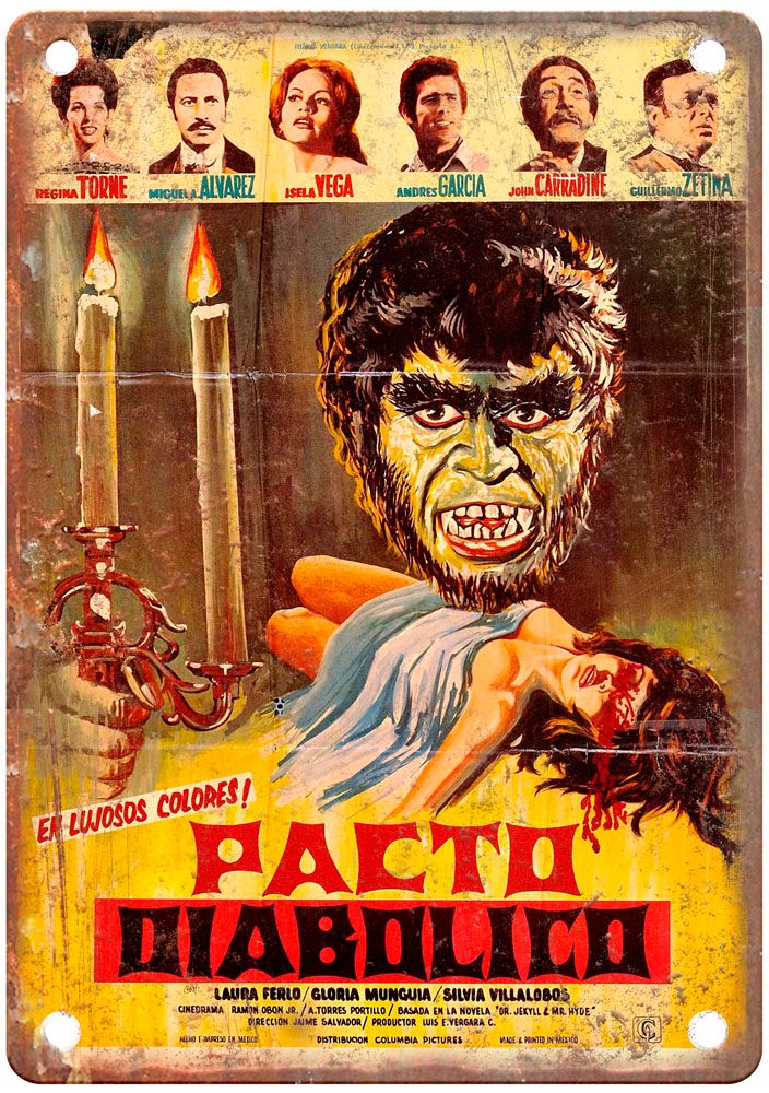 Diabolical Pact Vintage Movie Poster Old Retro Look Metal Sign