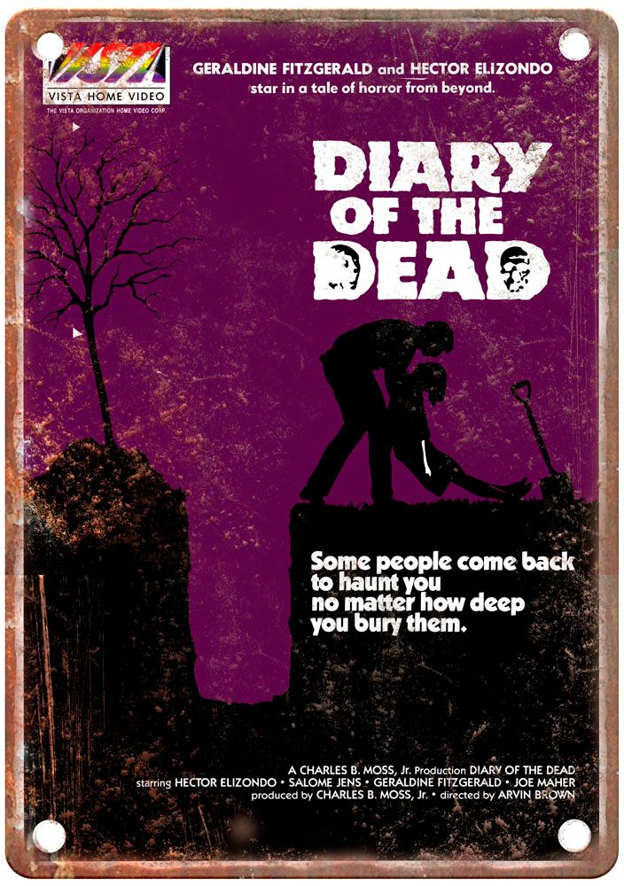 Diary Of Dead 1976 Vintage Movie Poster Old Retro Look Metal Sign