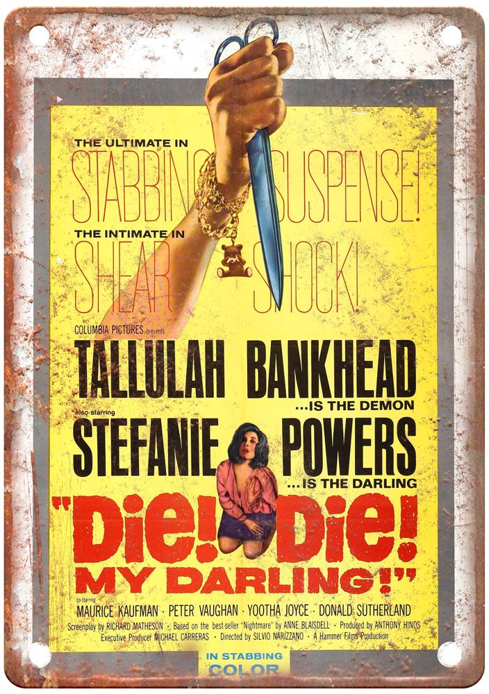 Die Die My Darling Vintage Movie Poster Old Retro Look Metal Sign