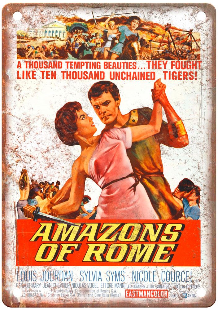 Amazons Of Rome Vintage Movie Poster Old Retro Look Metal Sign