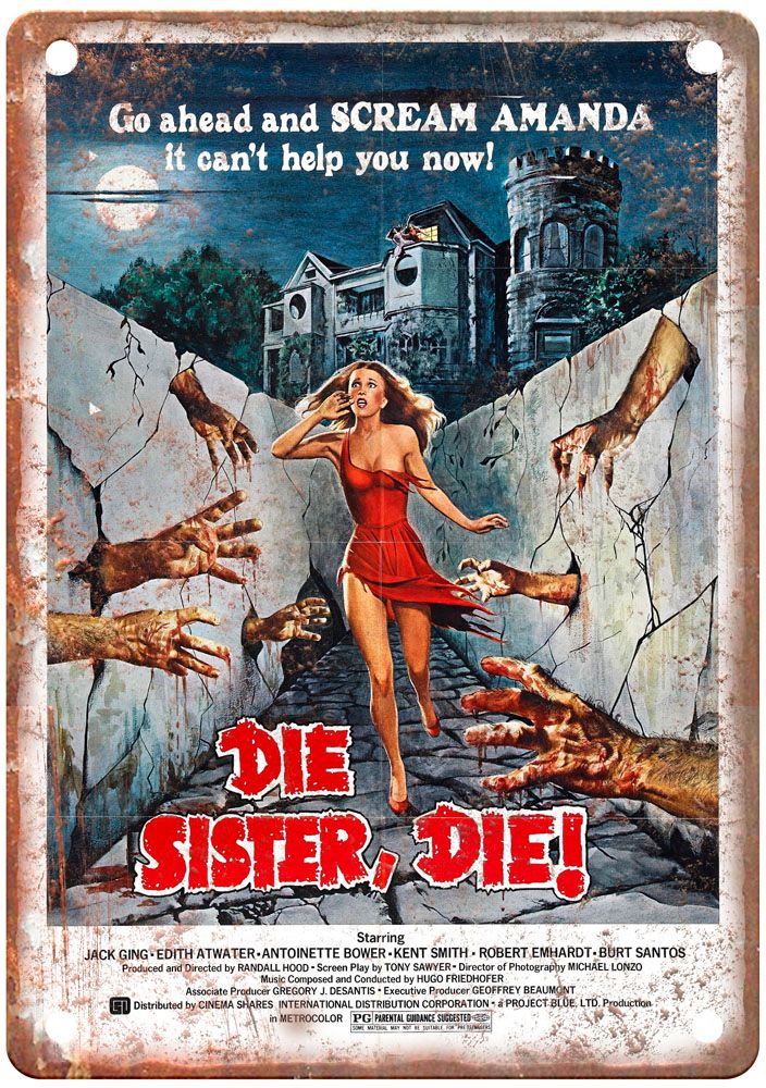 Die Sister Die Vintage Movie Poster Old Retro Look Metal Sign