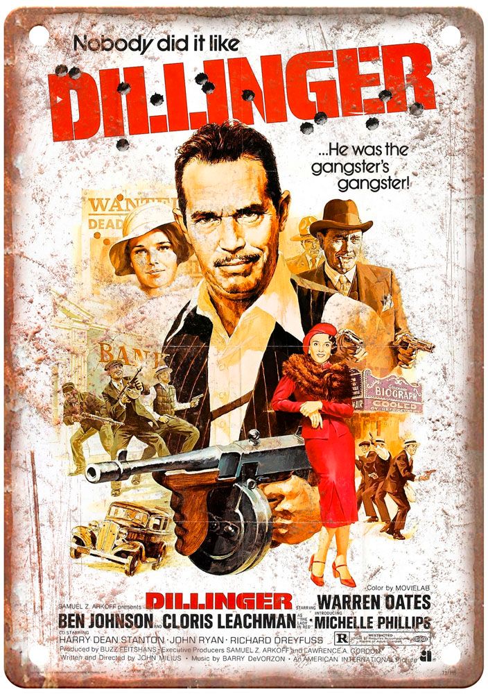 Dillinger Vintage Movie Poster Old Retro Look Metal Sign