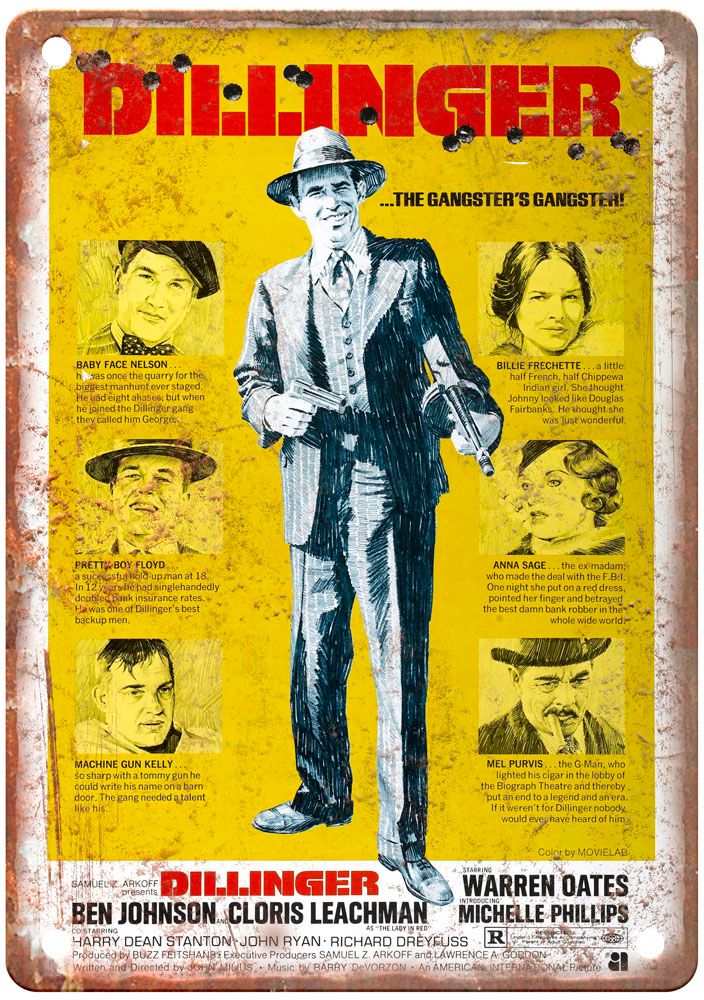 Dillinger Vintage Movie Poster Old Retro Look Metal Sign