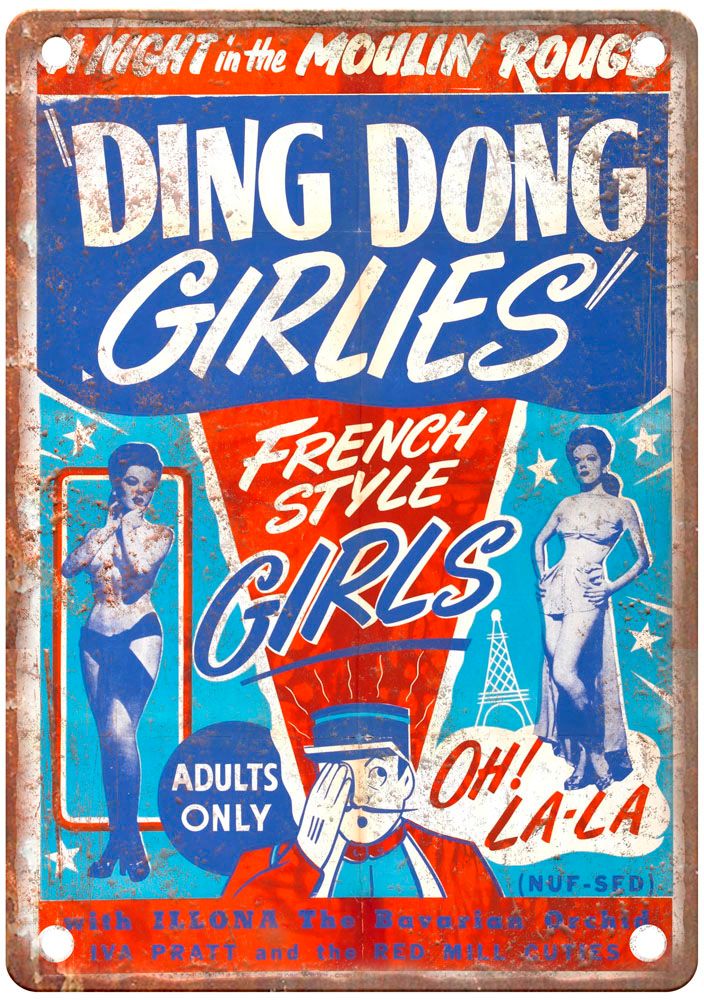 Ding Dong Girlies Vintage Movie Poster Old Retro Look Metal Sign