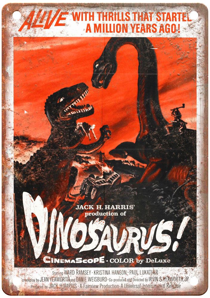 Dinosaurus Vintage Movie Poster Old Retro Look Metal Sign