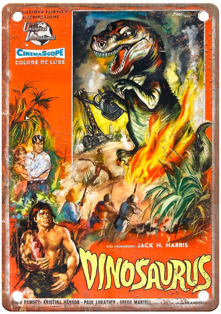 Dinosaurus Vintage Movie Poster Old Retro Look Metal Sign