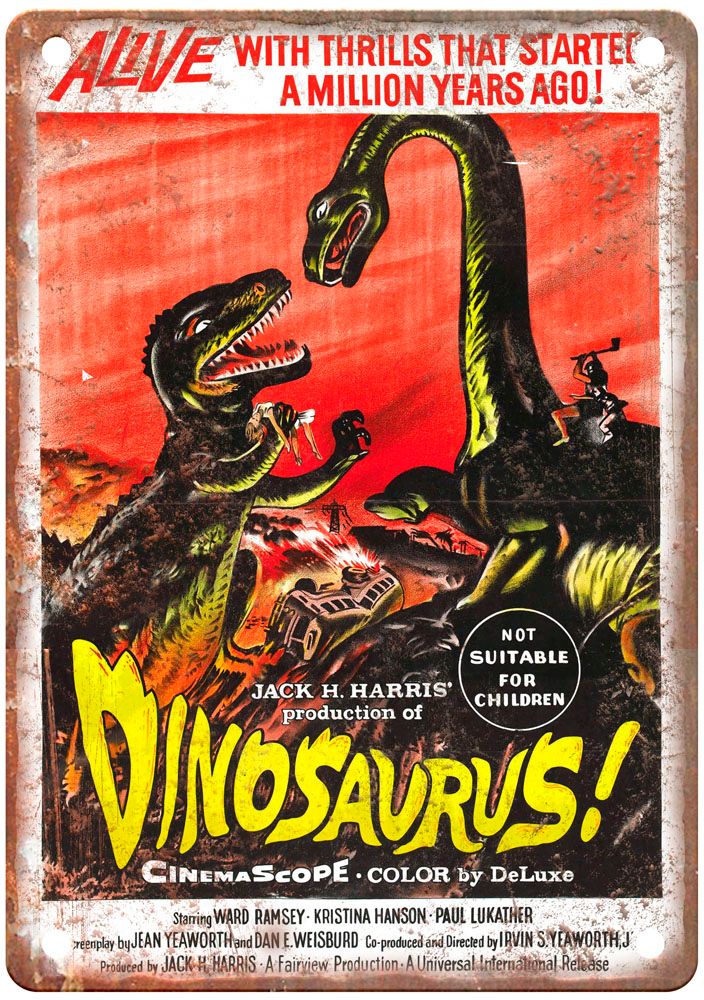 Dinosaurus Vintage Movie Poster Old Retro Look Metal Sign