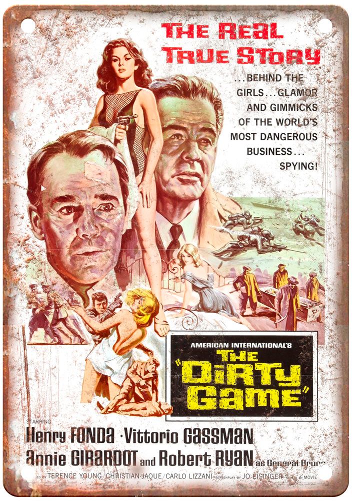 Dirty Game Vintage Movie Poster Old Retro Look Metal Sign