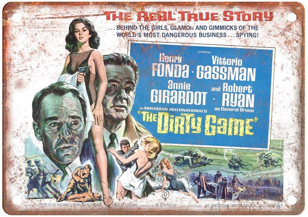 Dirty Game Vintage Movie Poster Old Retro Look Metal Sign