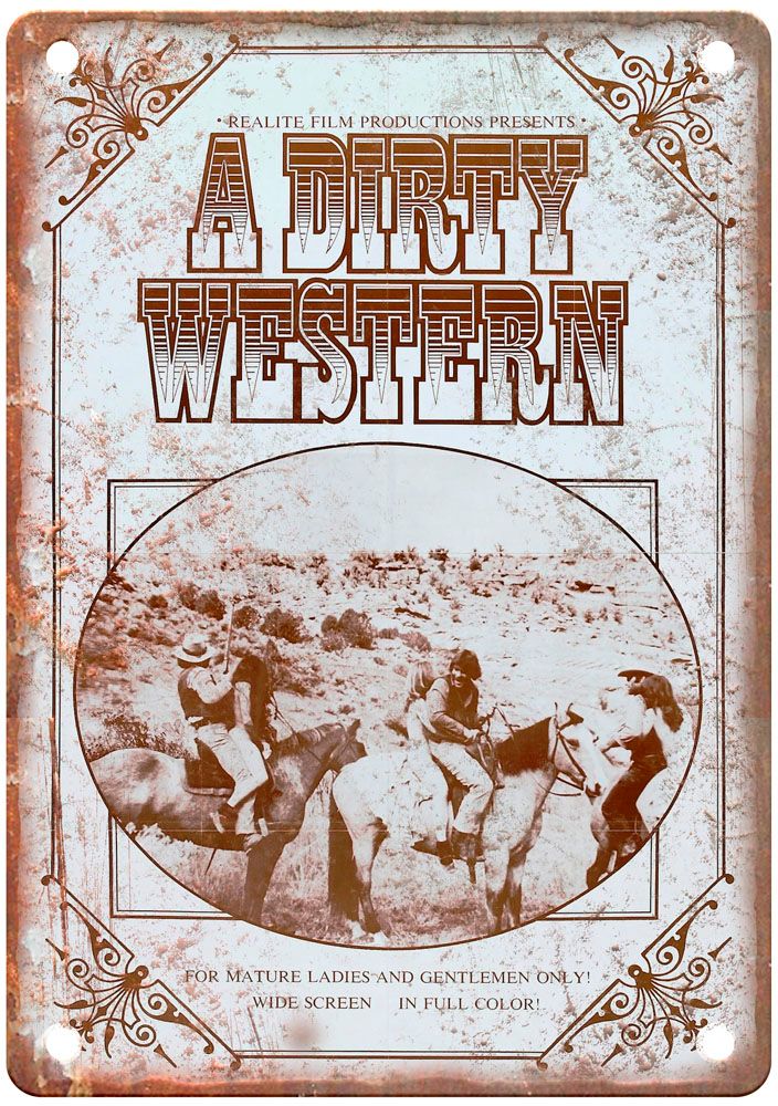 Dirty Western Vintage Movie Poster Old Retro Look Metal Sign