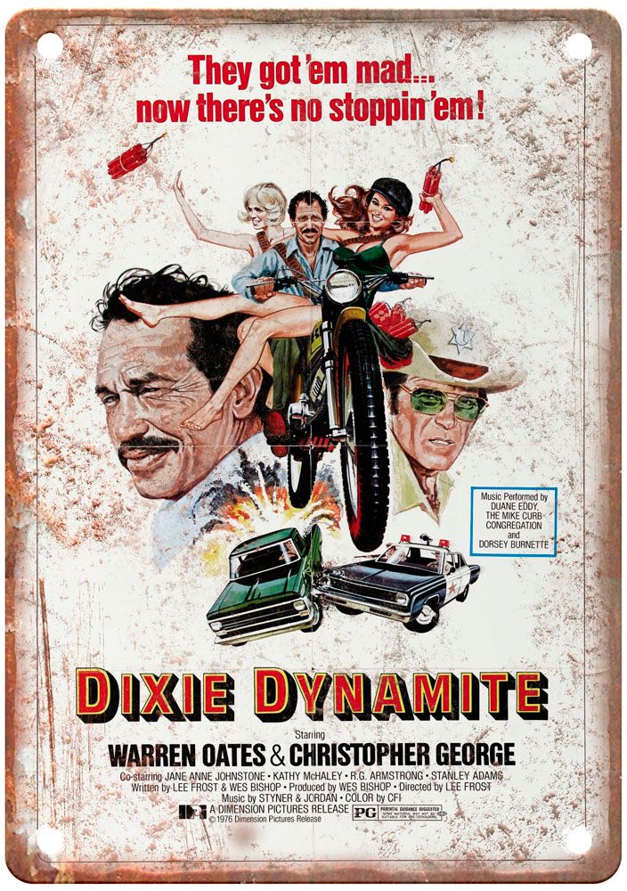 Dixie Dynamite Vintage Movie Poster Old Retro Look Metal Sign