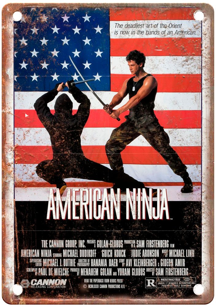 American Ninja 1 Vintage Movie Poster Old Retro Look Metal Sign