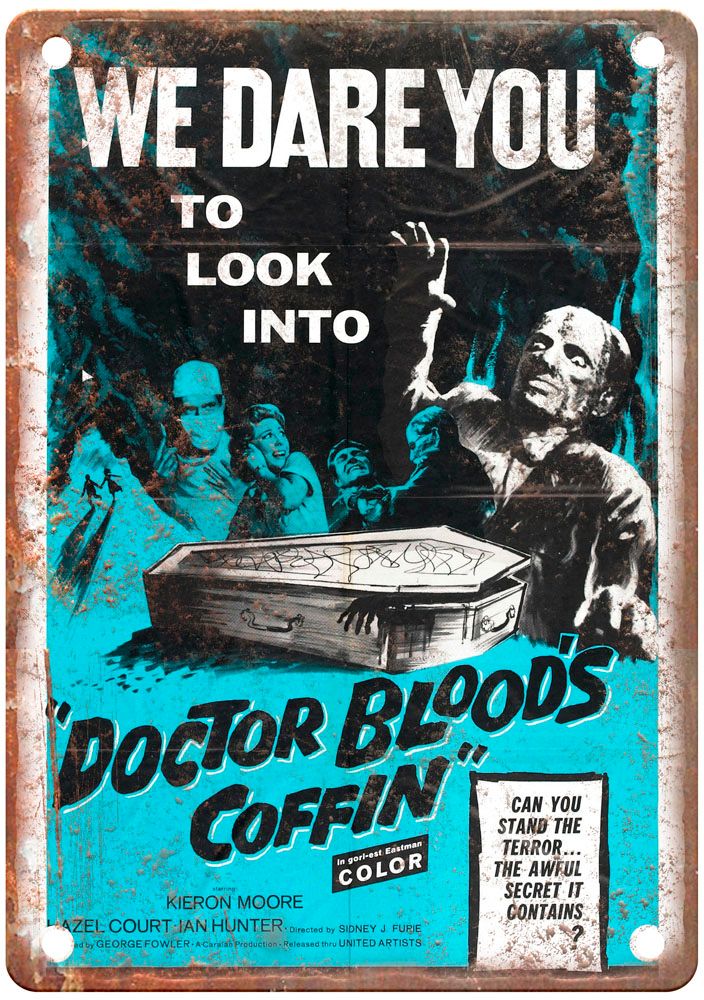 Doctor Bloods Coffin Vintage Movie Poster Old Retro Look Metal Sign