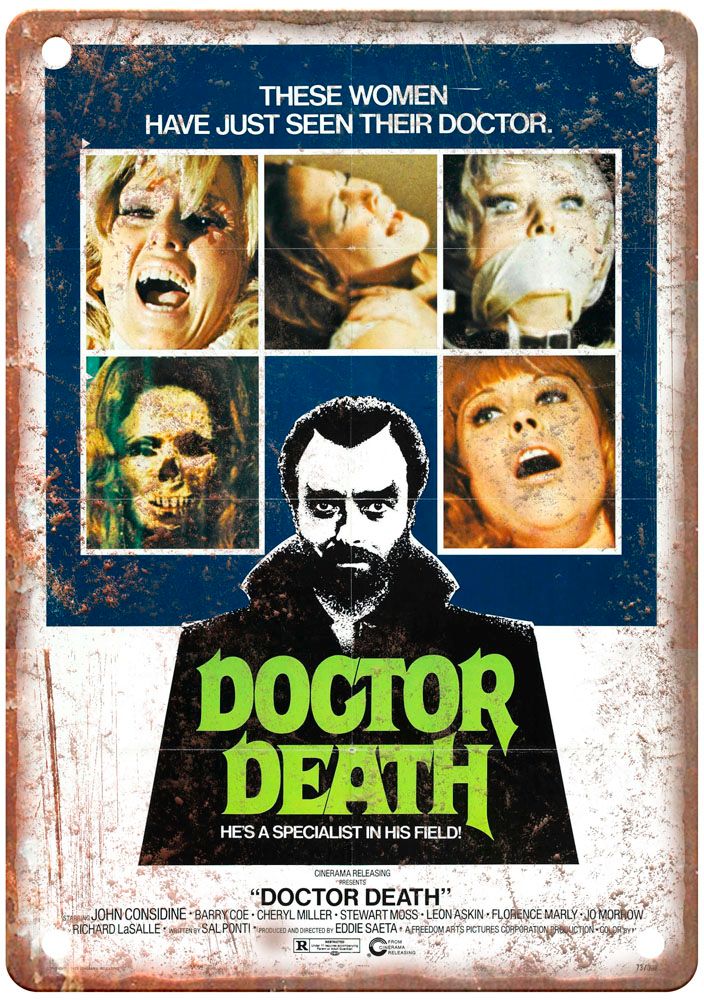 Doctor Death Vintage Movie Poster Old Retro Look Metal Sign