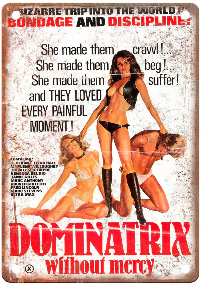 Dominatrix Without Mercy Vintage Movie Poster Old Retro Look Metal Sign