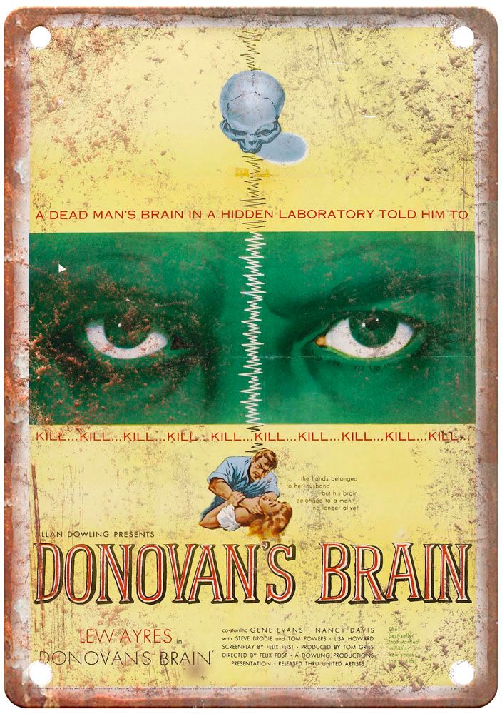 Donovans Brain Vintage Movie Poster Old Retro Look Metal Sign