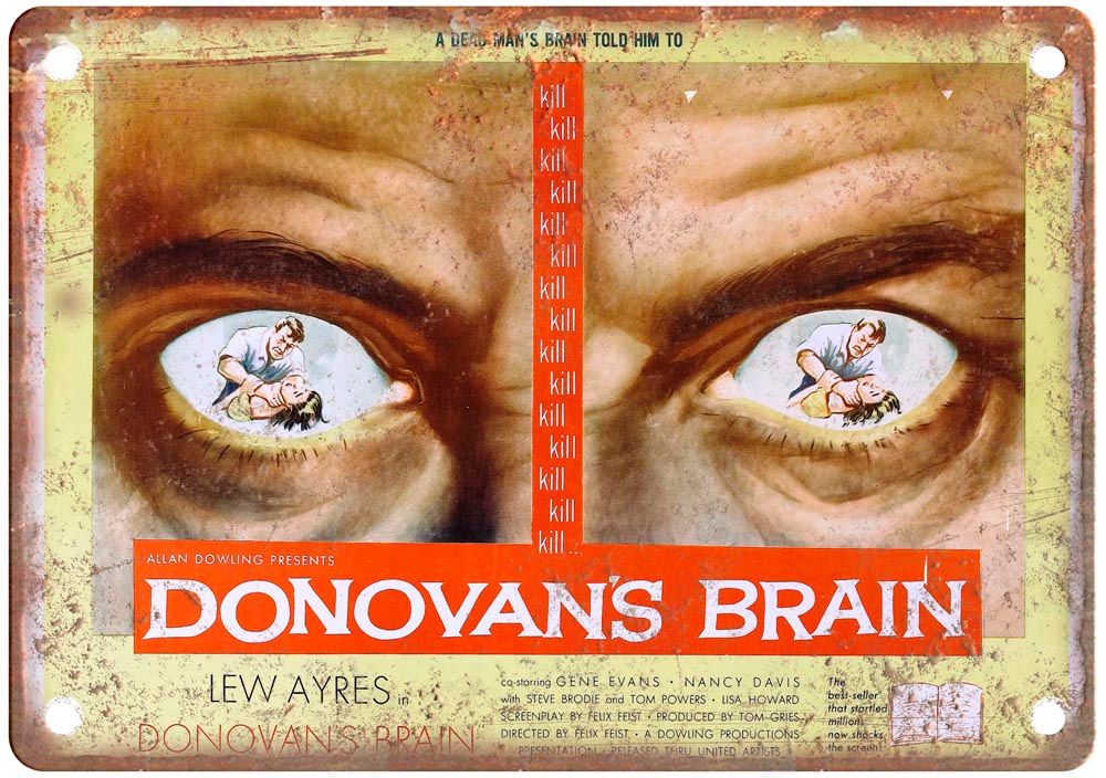 Donovans Brain Vintage Movie Poster Old Retro Look Metal Sign