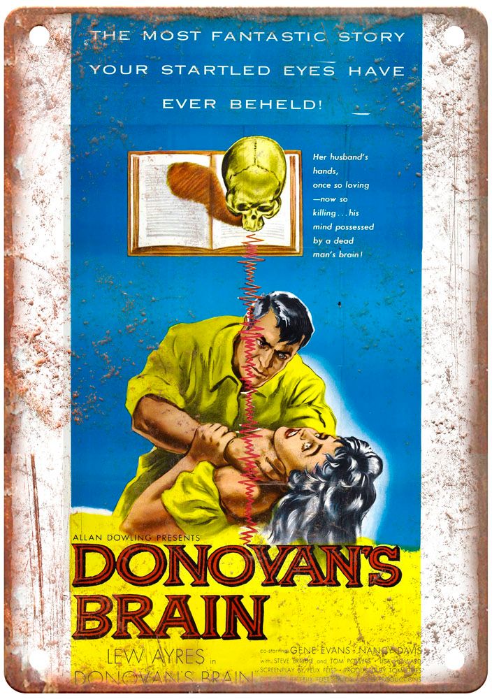 Donovans Brain Vintage Movie Poster Old Retro Look Metal Sign