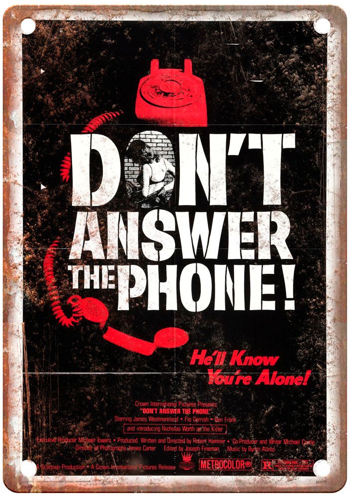 Dont Answer Phone Vintage Movie Poster Old Retro Look Metal Sign