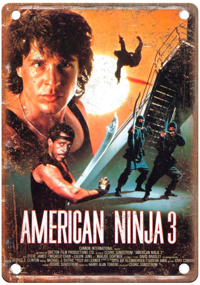 American Ninja 3 Vintage Movie Poster Old Retro Look Metal Sign