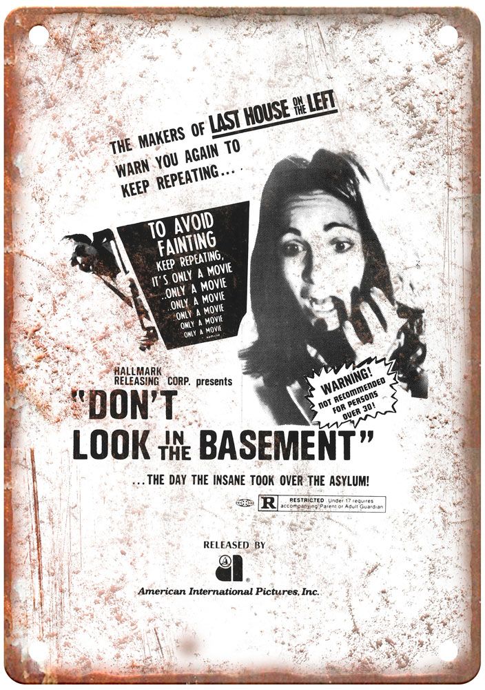 Dont Look In Basement Vintage Movie Poster Old Retro Look Metal Sign