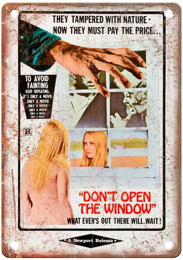 Dont Open The Window Vintage Movie Poster Old Retro Look Metal Sign