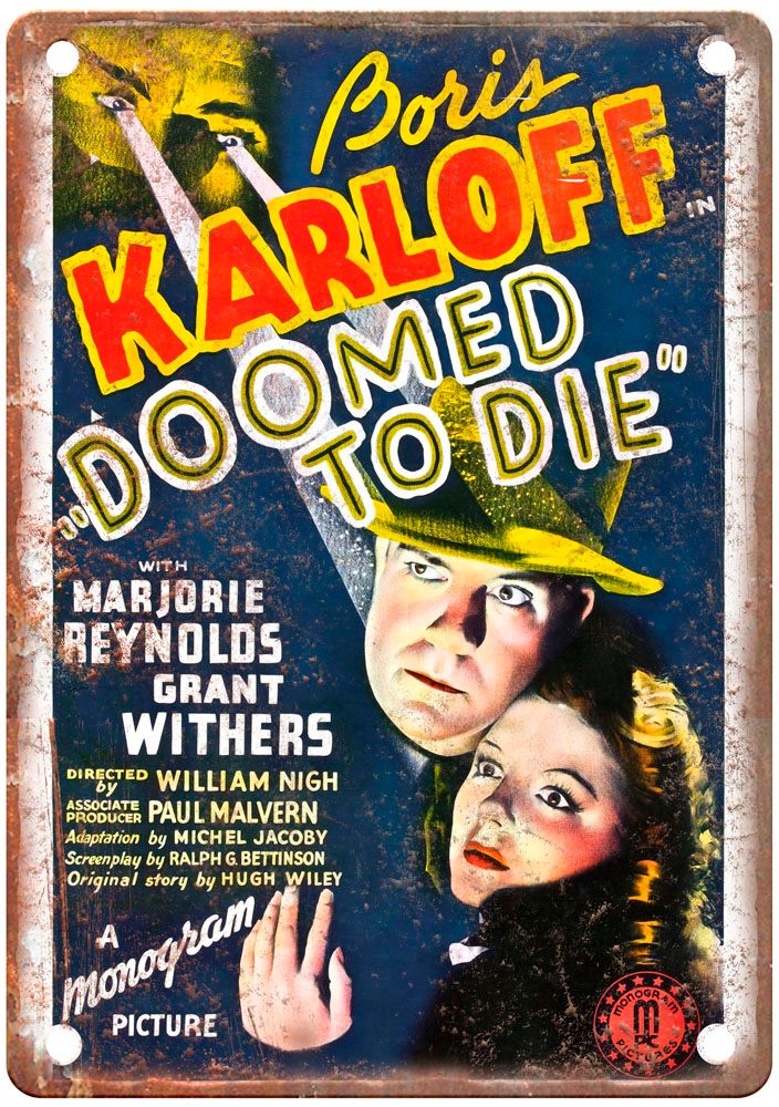 Doomed To Die Vintage Movie Poster Old Retro Look Metal Sign