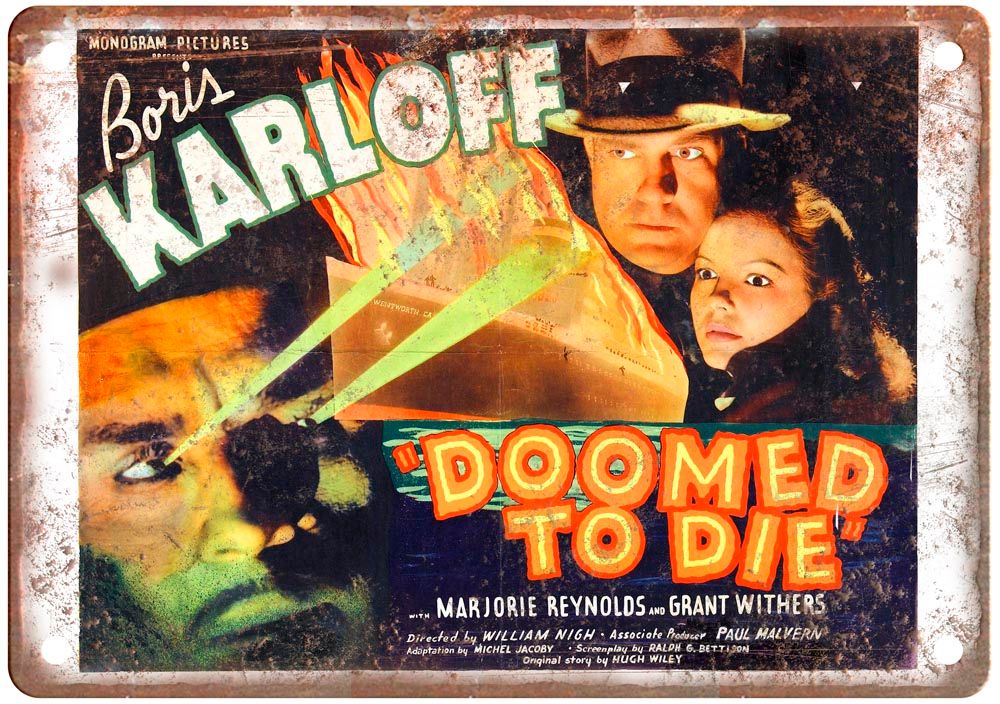 Doomed To Die Vintage Movie Poster Old Retro Look Metal Sign