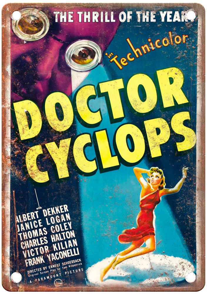 Dr Cyclops Vintage Movie Poster Old Retro Look Metal Sign