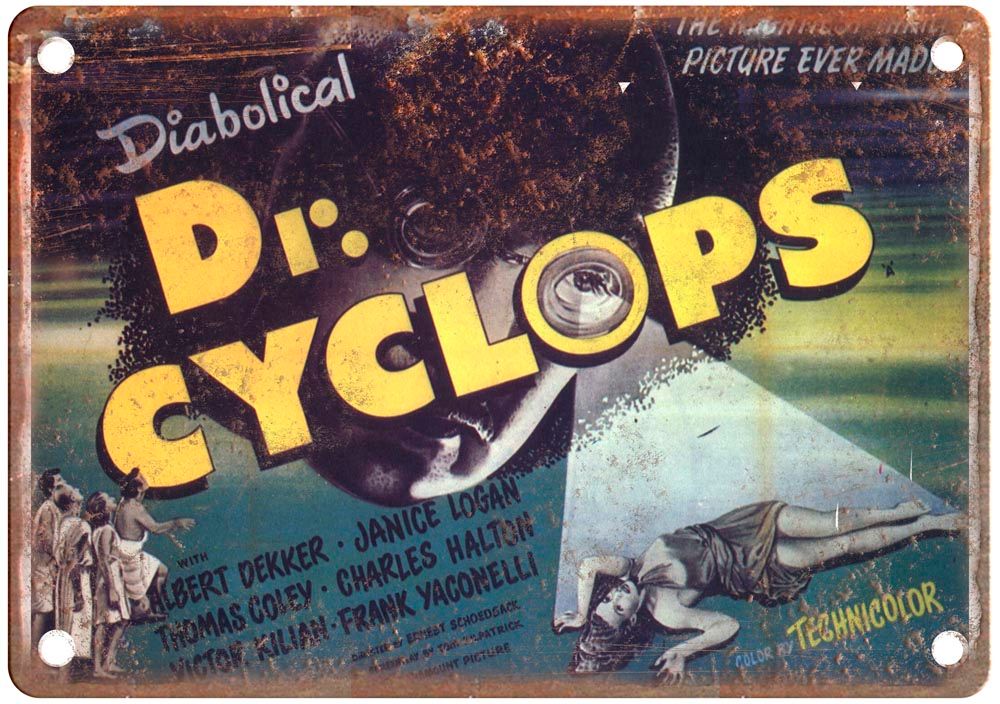 Dr Cyclops Vintage Movie Poster Old Retro Look Metal Sign