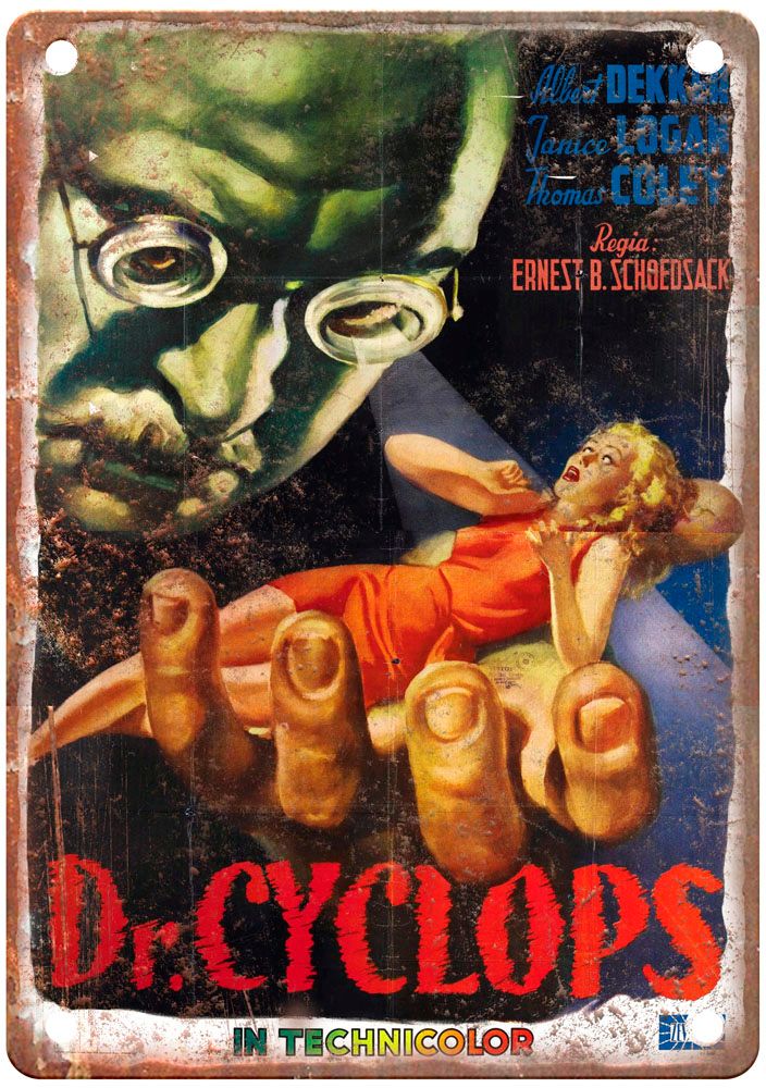 Dr Cyclops Vintage Movie Poster Old Retro Look Metal Sign