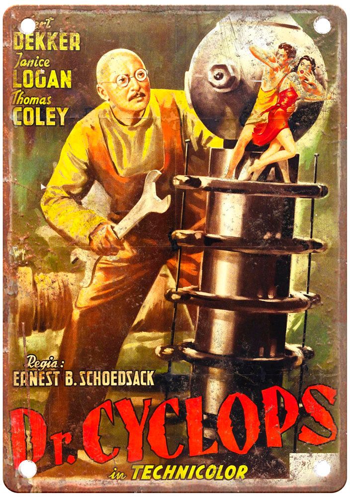 Dr Cyclops Vintage Movie Poster Old Retro Look Metal Sign