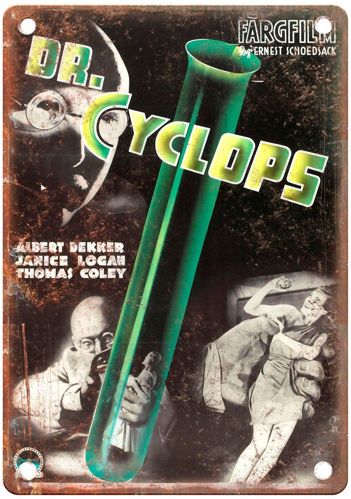 Dr Cyclops Vintage Movie Poster Old Retro Look Metal Sign