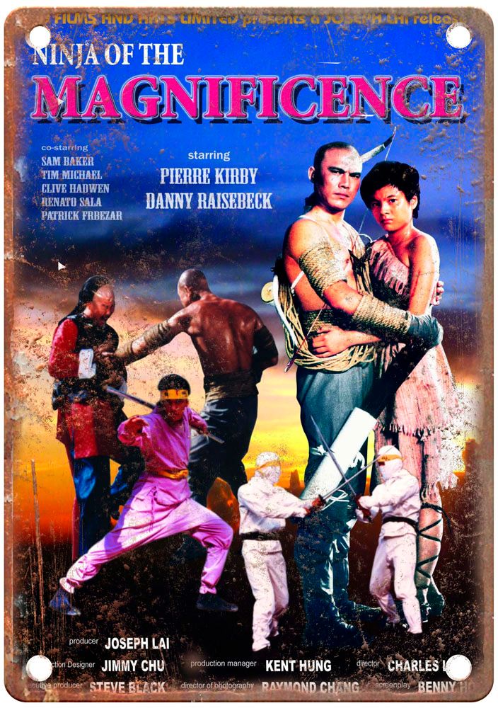 American Ninja Magnificent Vintage Movie Poster Old Retro Look Metal Sign