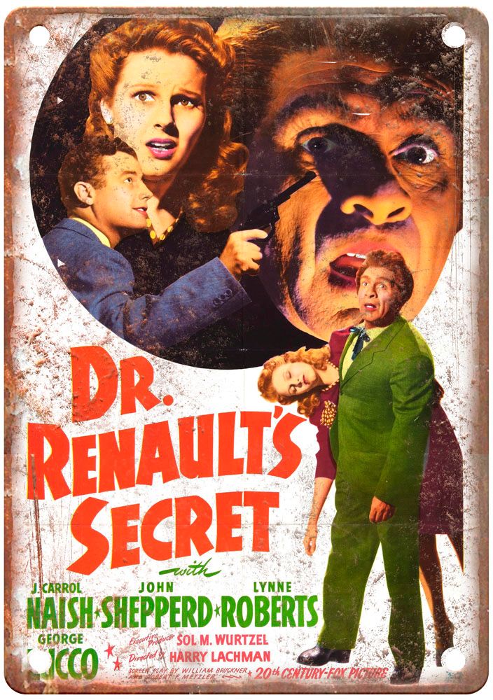 Dr Renaults Secret Vintage Movie Poster Old Retro Look Metal Sign