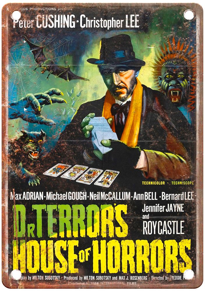 Dr Terrors House Of Horrors Vintage Movie Poster Old Retro Look Metal Sign