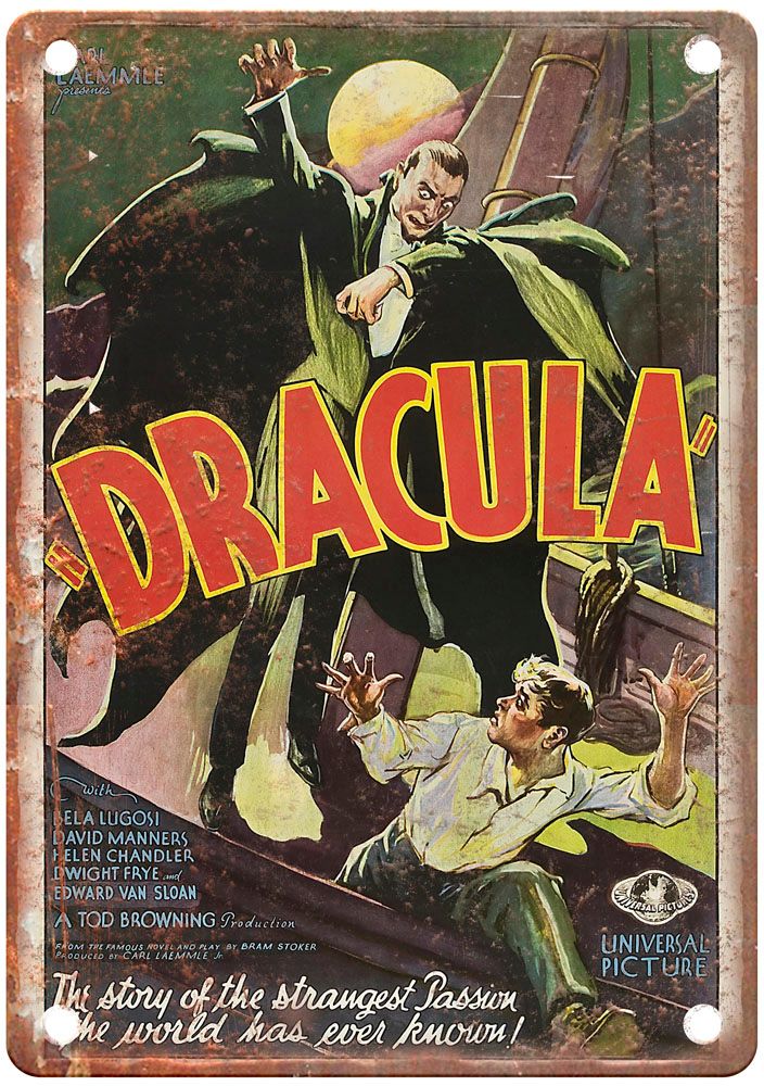 Dracula 1931 Vintage Movie Poster Old Retro Look Metal Sign