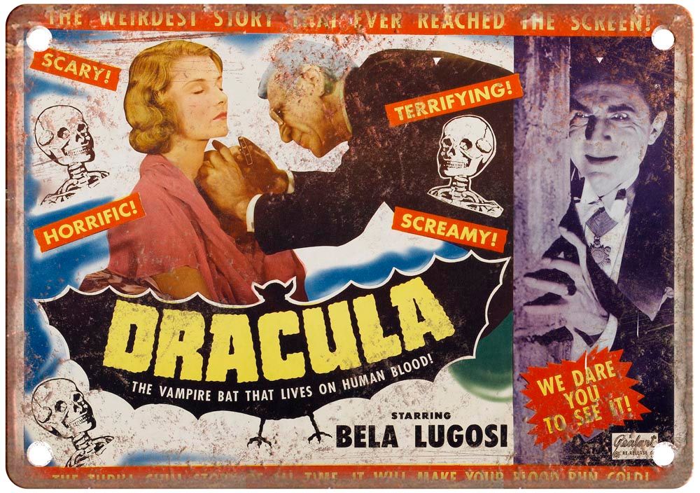 Dracula 1931 Vintage Movie Poster Old Retro Look Metal Sign