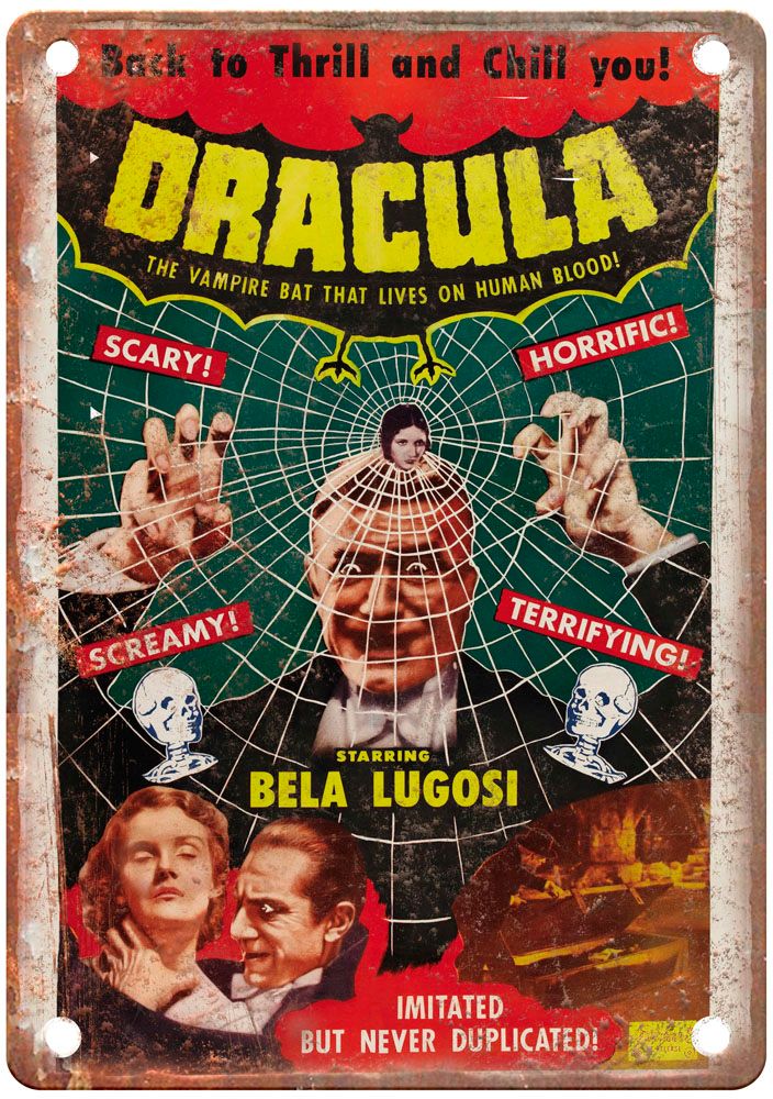 Dracula 1931 Vintage Movie Poster Old Retro Look Metal Sign