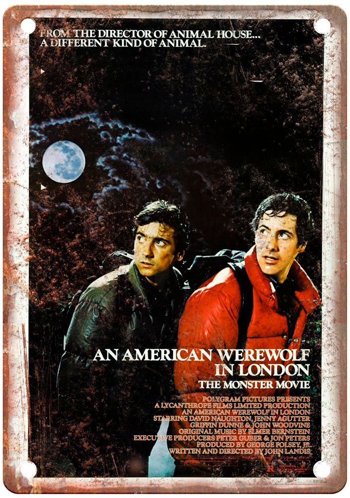 American Werewolf In London Vintage Movie Poster Old Retro Look Metal Sign