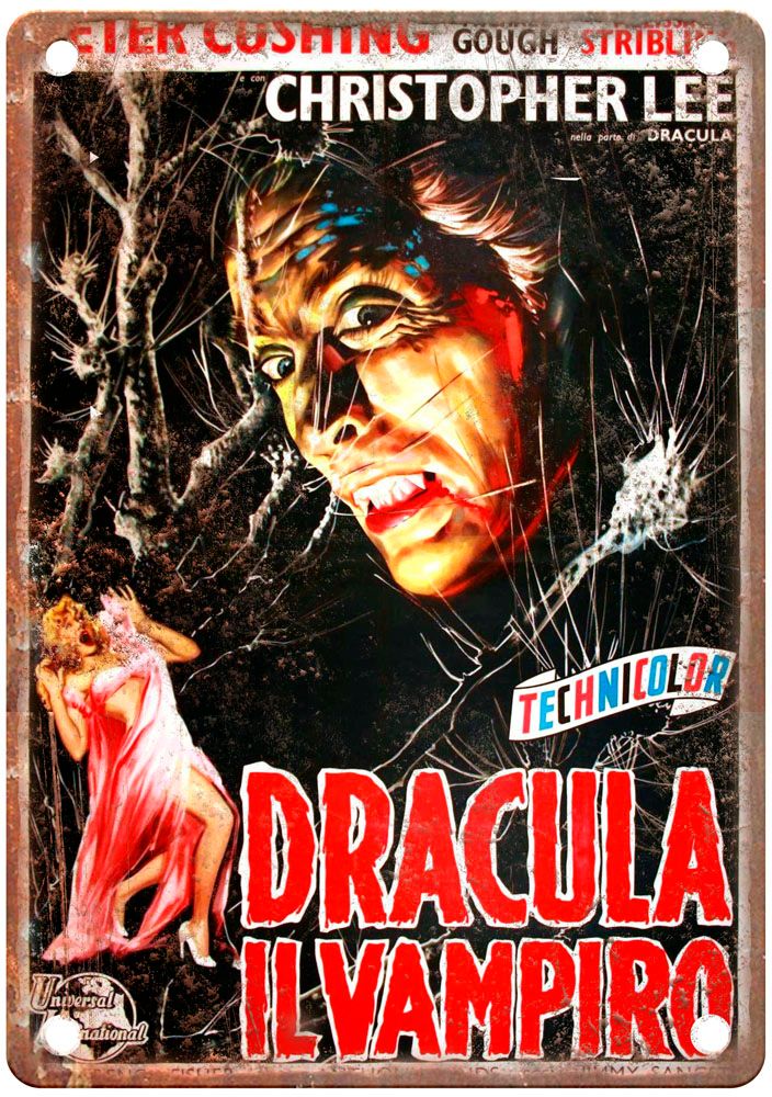 Dracula 1958 Vintage Movie Poster Old Retro Look Metal Sign